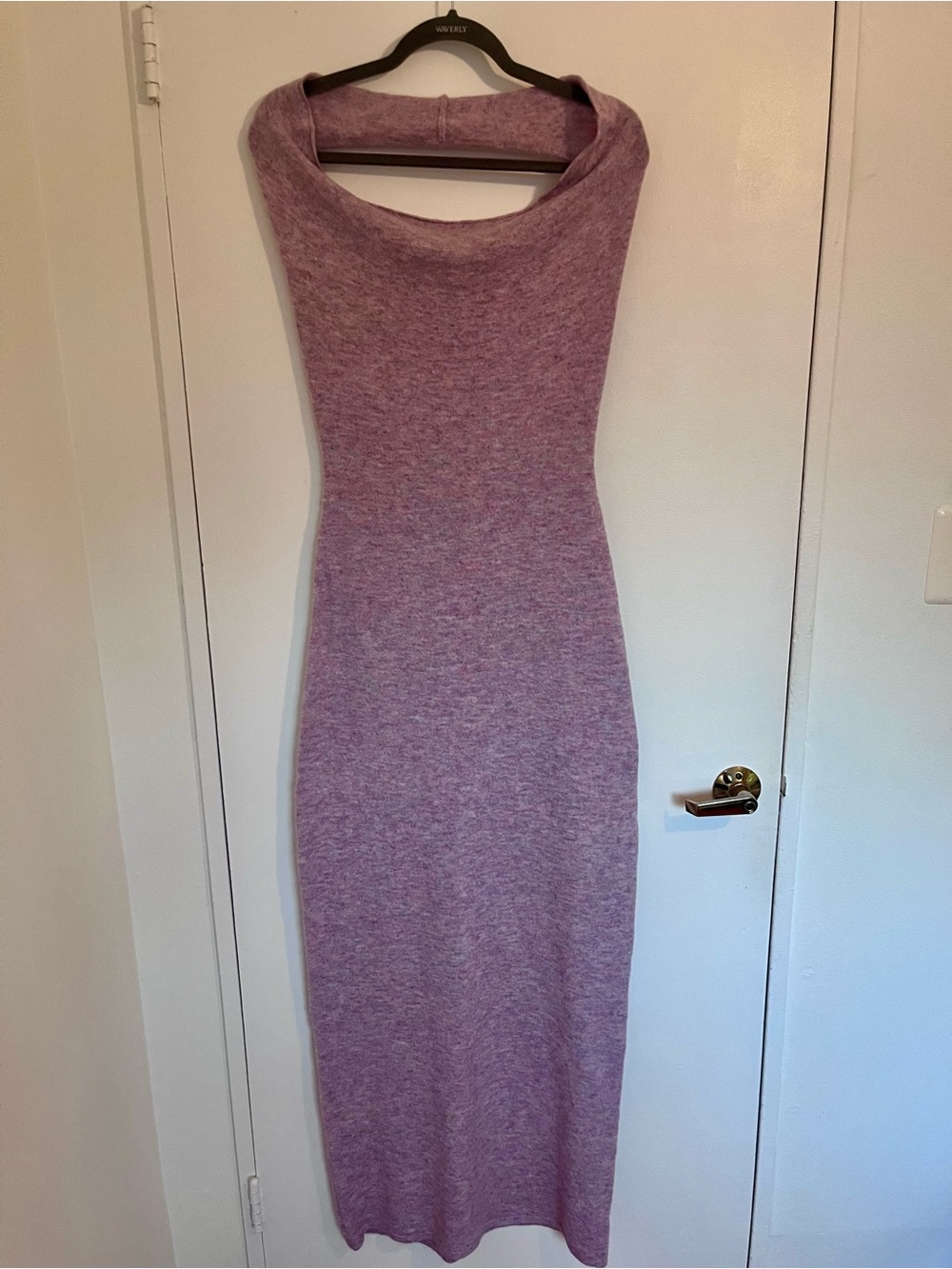 naked wardrobe Heathered Lavender Sleeveless Knit Maxi Dress